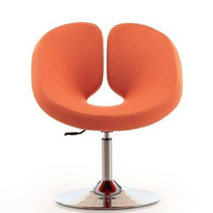 Set Of 2 Perch Wool Blend Adjustable Chairs Orange Manhattan Comfort | * Best