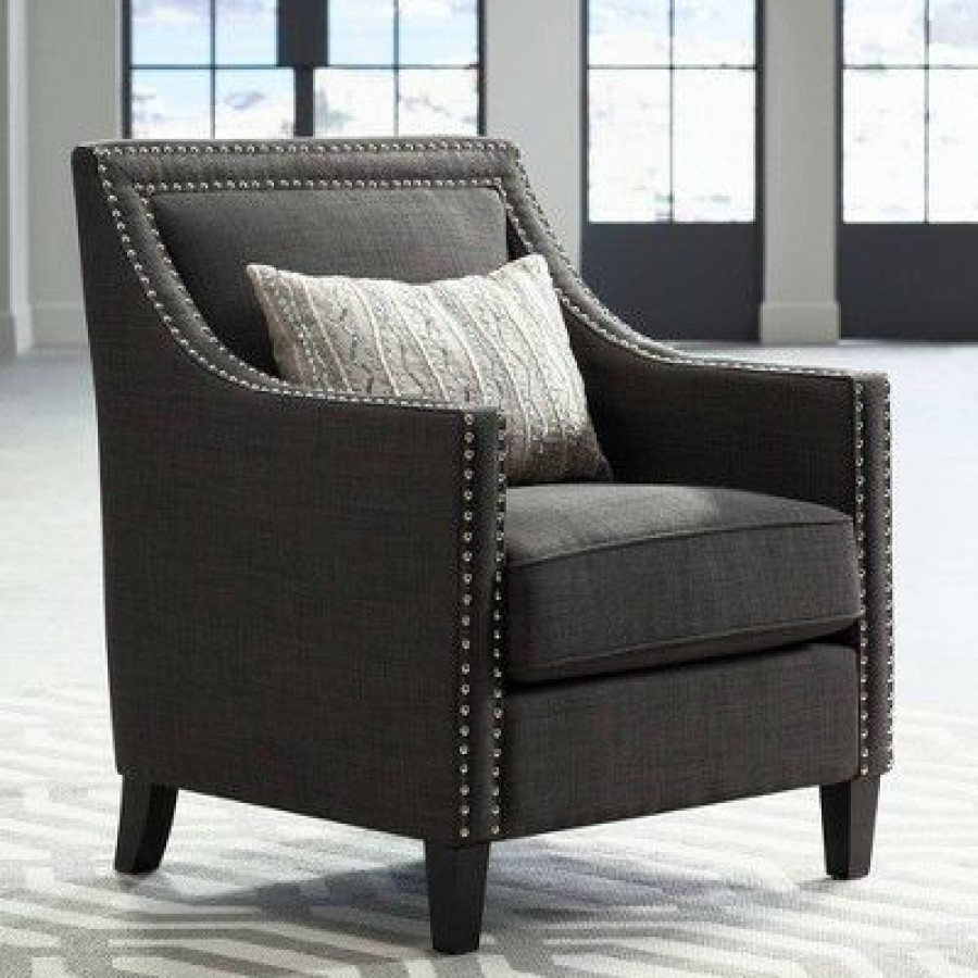 Studio 55D Flynn Heirloom Charcoal Upholstered Armchair | * Best