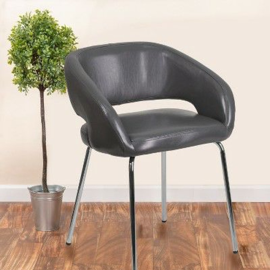 Emma And Oliver Contemporary Leather Side Reception Chair | * Best