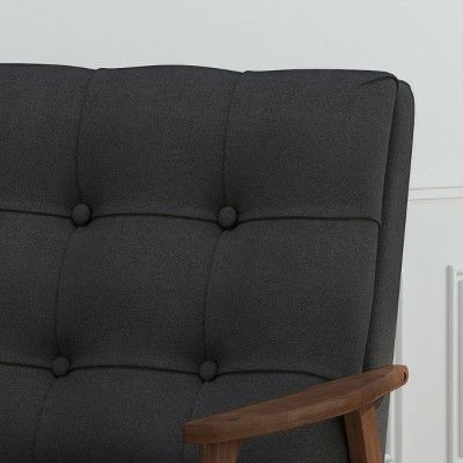 Set Of 2 Duluth Mid-Century Armchairs Black Christopher Knight Home | * Hot