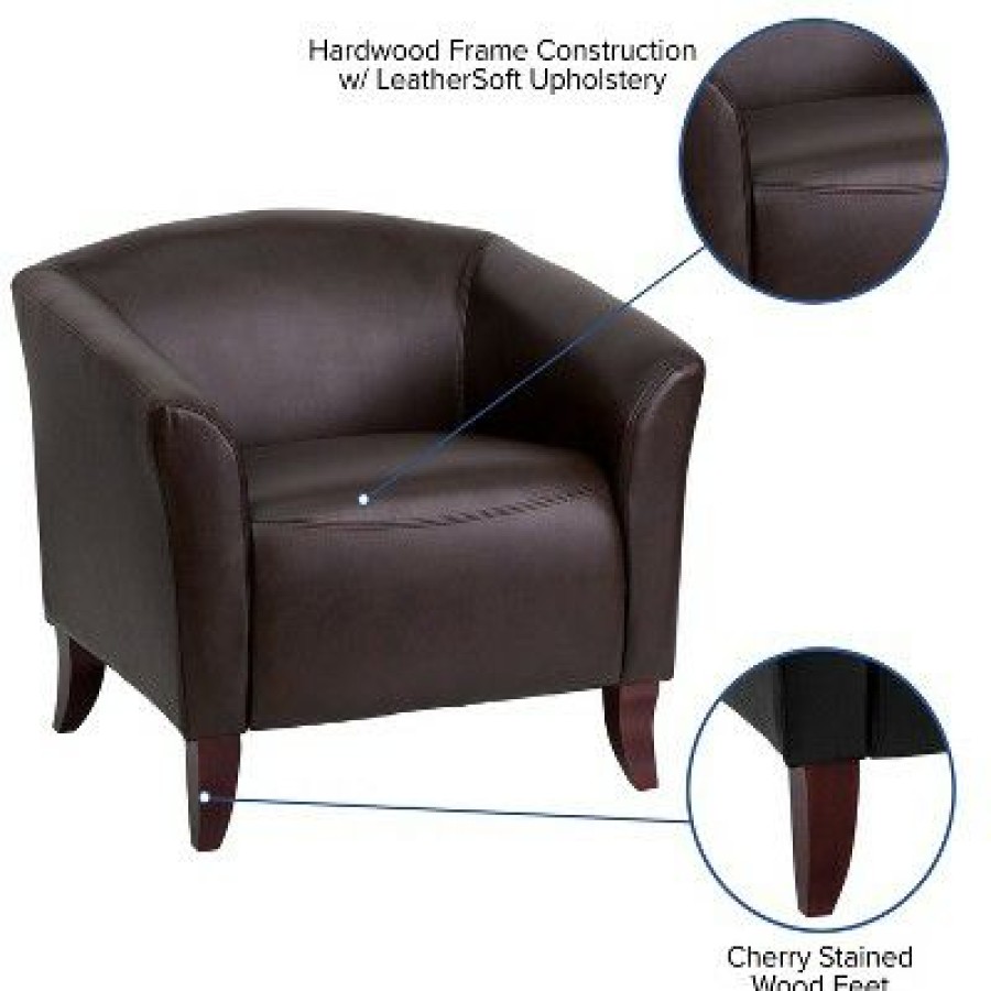 Flash Furniture Hercules Imperial Series Leathersoft Chair With Cherry Wood Feet | * Wholesale