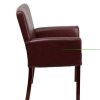 Executive Side Leather Chair Mahogany Legs Flash Furniture | * Wholesale