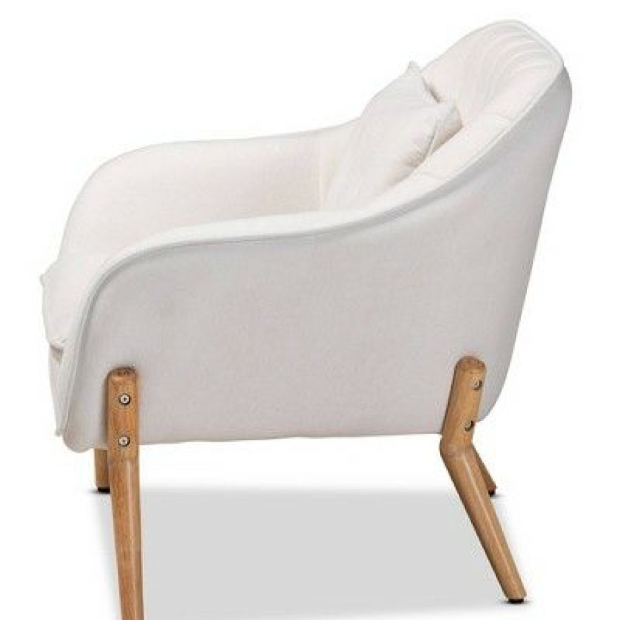 Valentina Velvet Natural Wood Armchair Baxton Studio | * Clearance