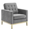 Loft Gold Stainless Steel Performance Velvet Armchair Modway | * Best