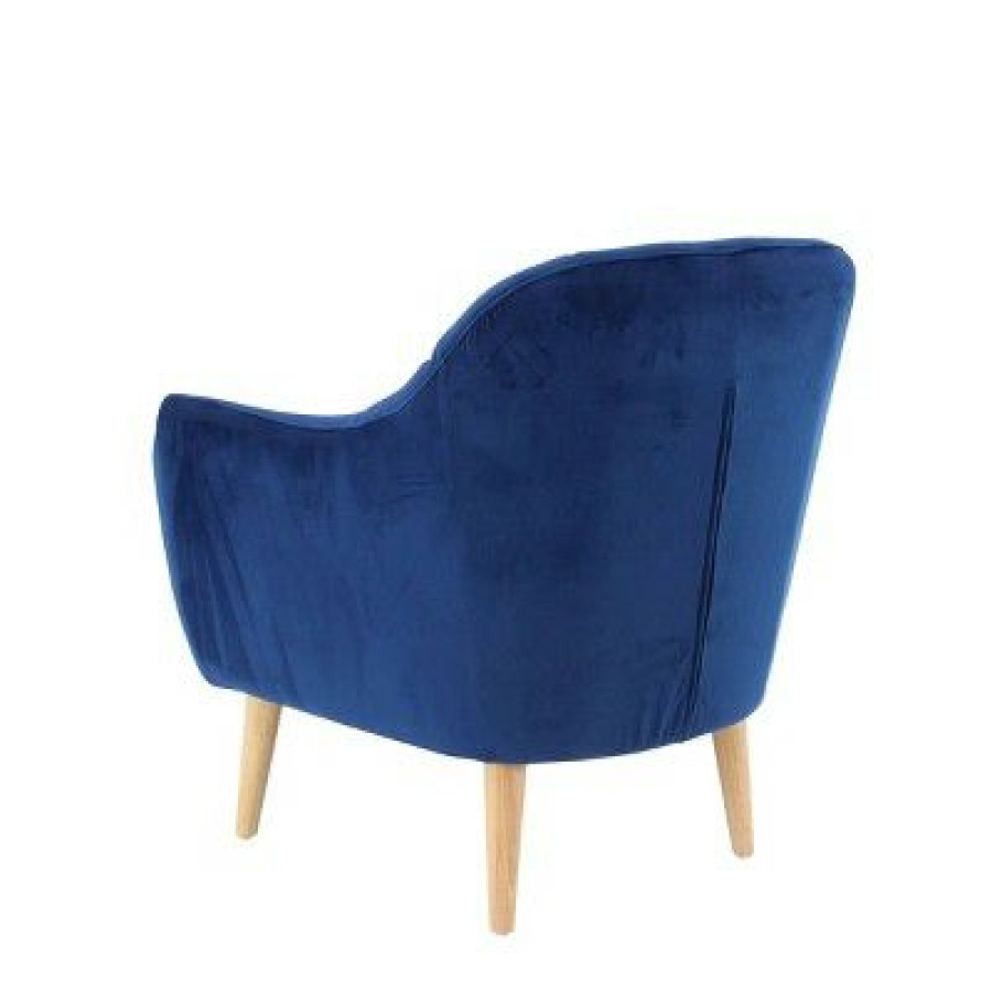 Olivia & May Modern Polyester And Wood Accent Chair Blue Olivia & May | * Clearance