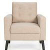 Costway Modern Tufted Accent Chair Fabric Armchair Single Sofa W/ Rubber Wood Legs Grey | * Best